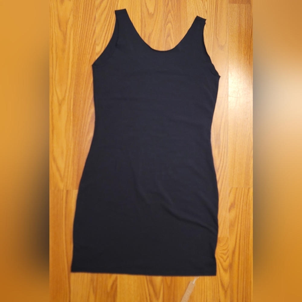 NWT SKIMS Sleep Cotton Jersey Mini Dress Nightgown Scoop Neck Sz Lrg Soot/Black - Picture 7 of 16